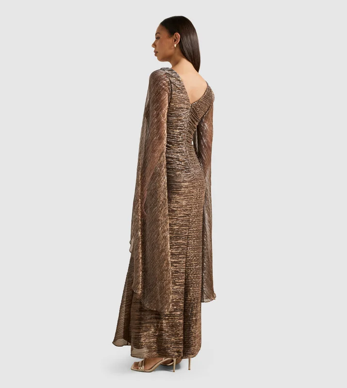 Forever New MONIQUE V-Neck Cape Sleeves Evening Dress